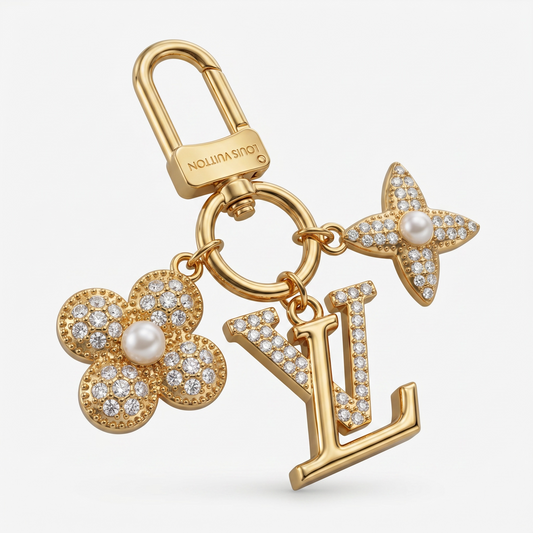 LV Rhinestone Bag Charm