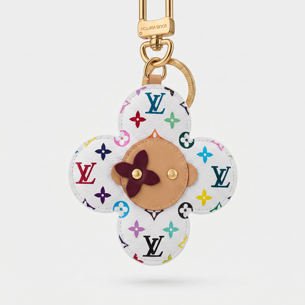 LV Clover Multi/white Bag Charm/Keychain