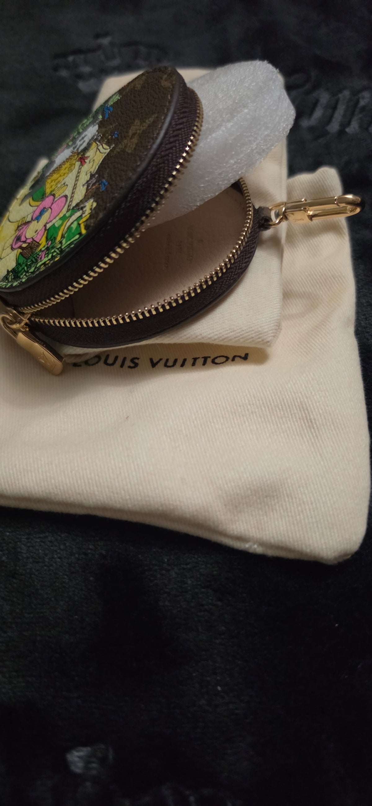 LV Zipper Pouch Bag Charm