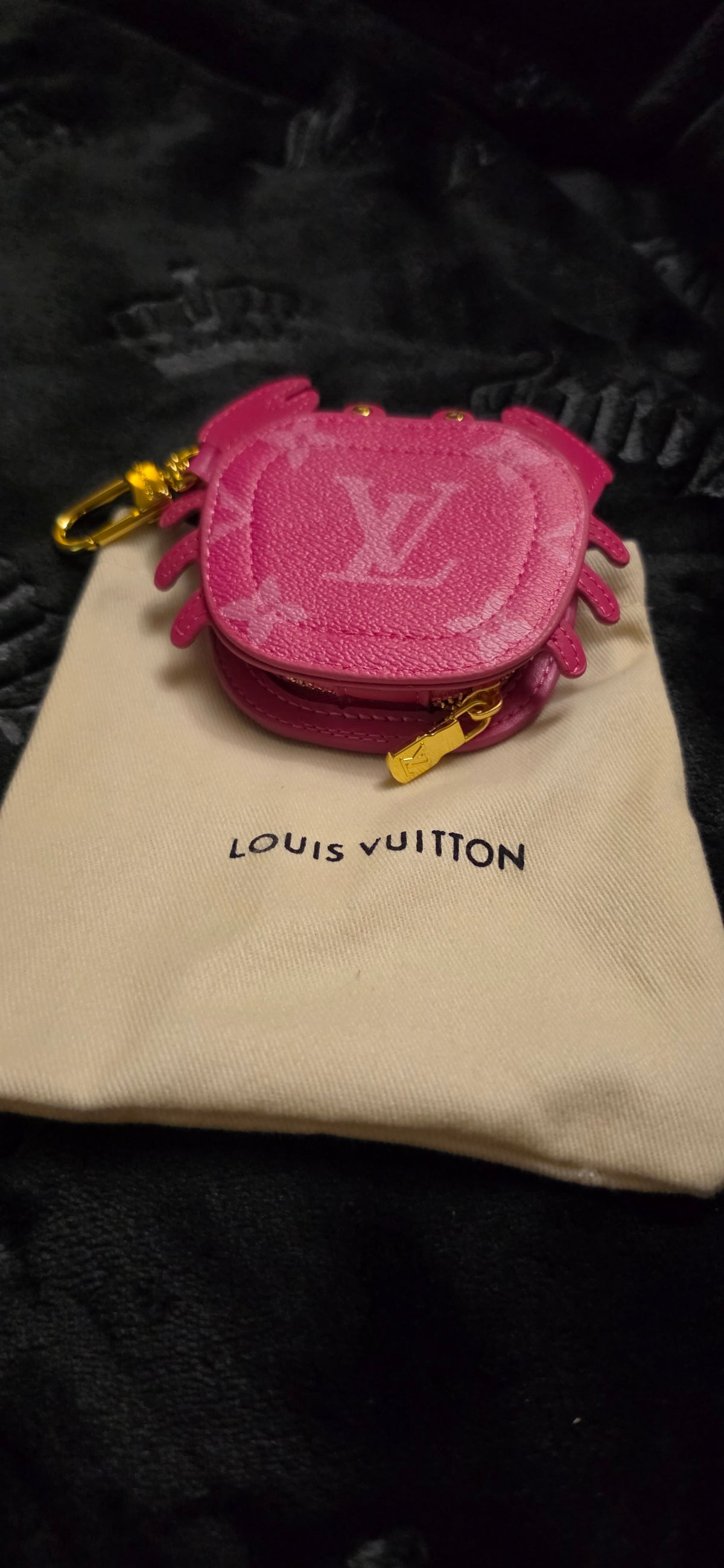 LV Crab Zipper Pouch Bag Charm