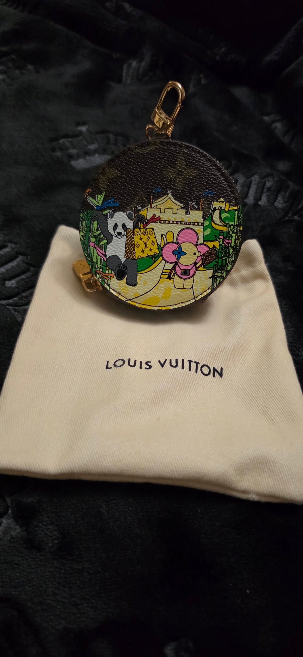 LV Zipper Pouch Bag Charm