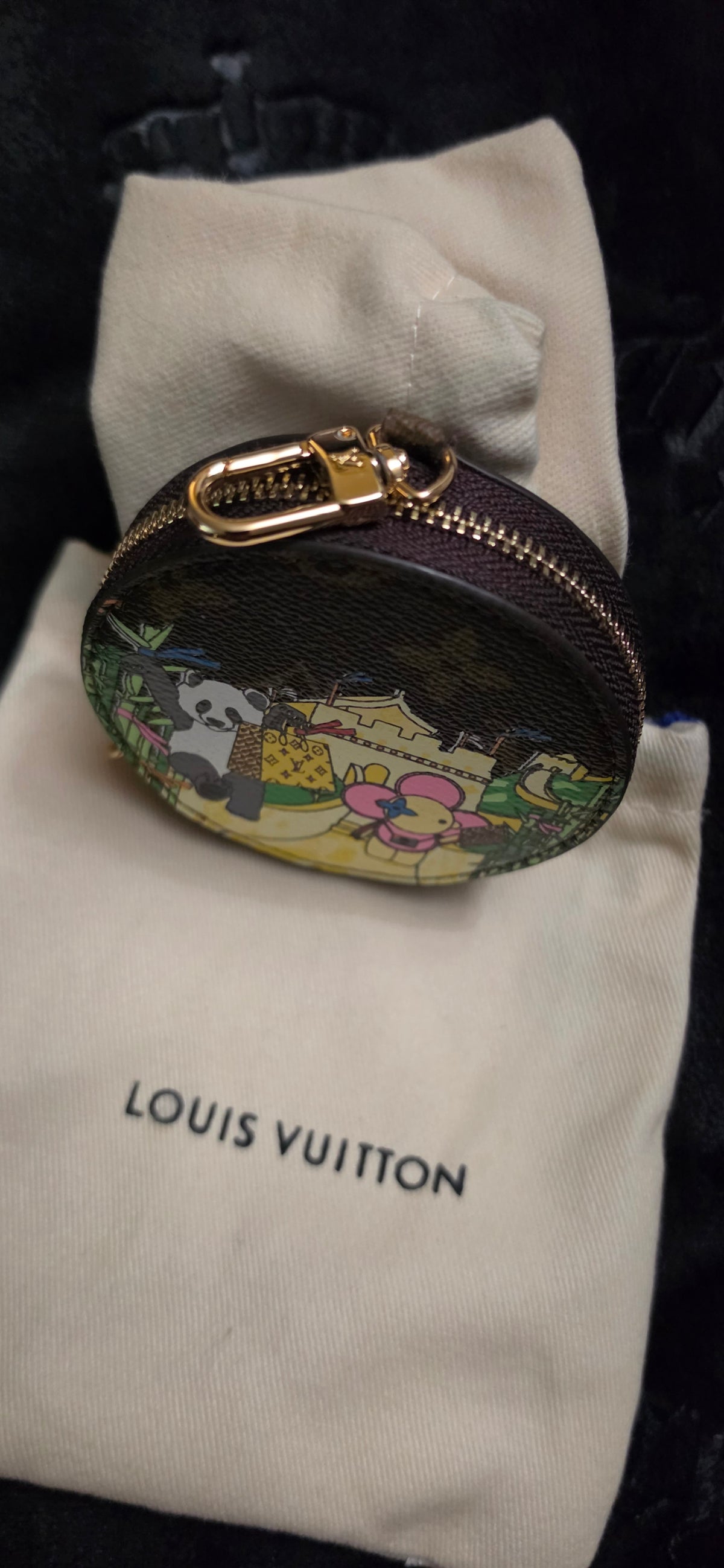 LV Zipper Pouch Bag Charm