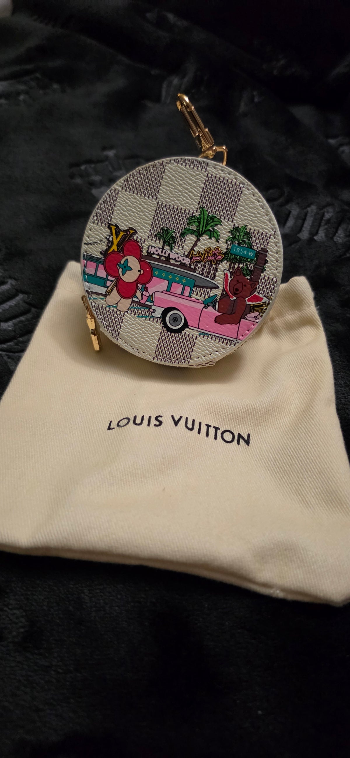 LV Zipper Pouch Bag Charm